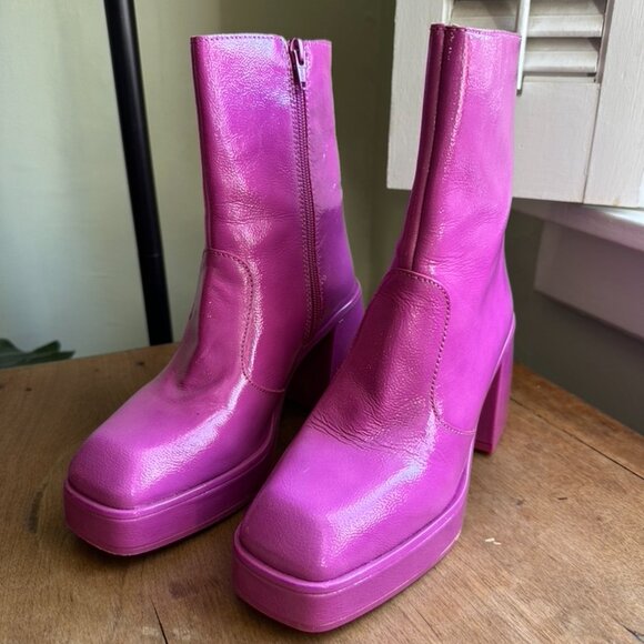 Free People Ruby Shine Platform Boot - Pink Size 38 - Picture 2 of 6